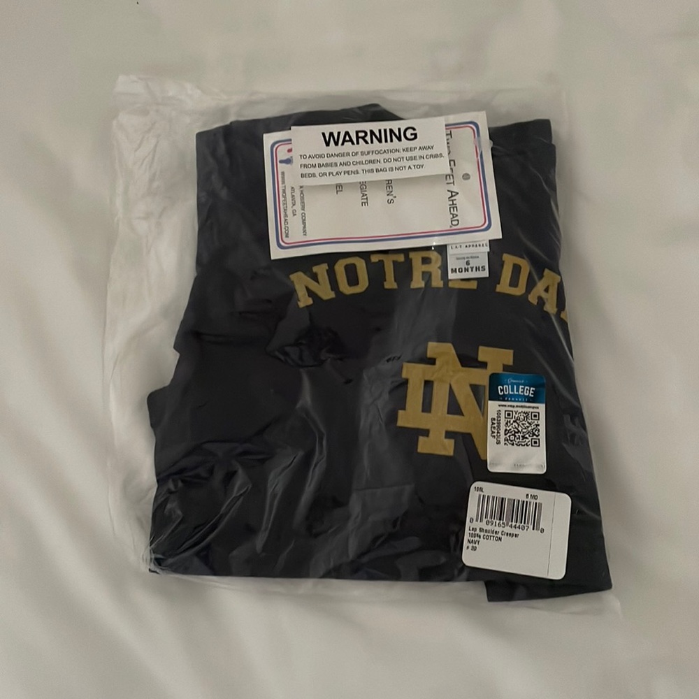 NWT Notre Dame Shoulder Creeper Onsie